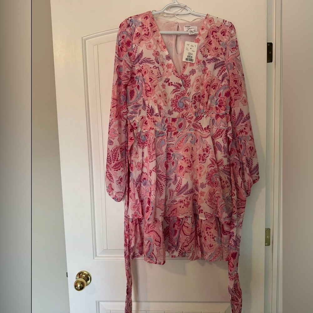 Japna Pink and Purple Floral Blouse